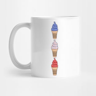 Red, White, and Blue Ice Cream Cones, with Star Sprinkles Mug